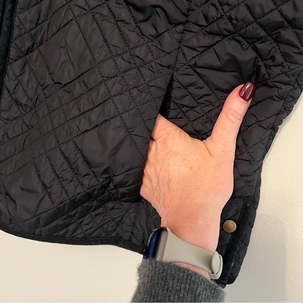 J.Jill Black Full Zip Sleeveless Side Snap Quilted Nylon Vest Size XL - Picture 6 of 15